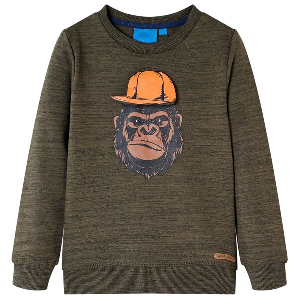 Sudadera infantil caqui oscuro melange 104