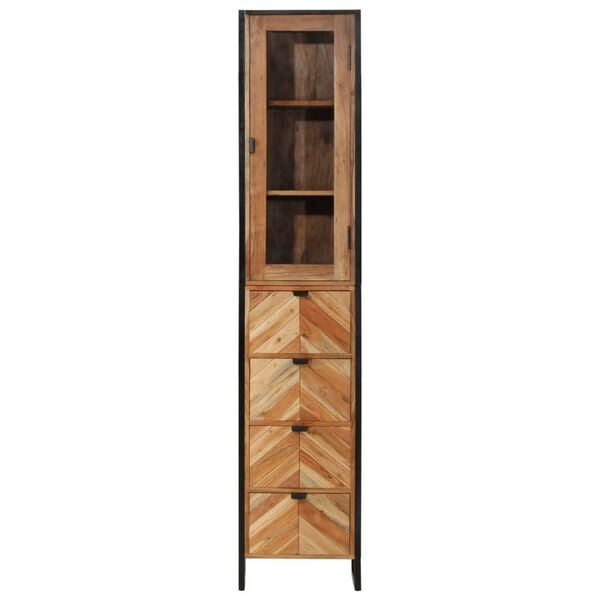 vidaXL Mueble de ba&ntilde;o hierro y madera maciza de acacia 40x27x190 cm