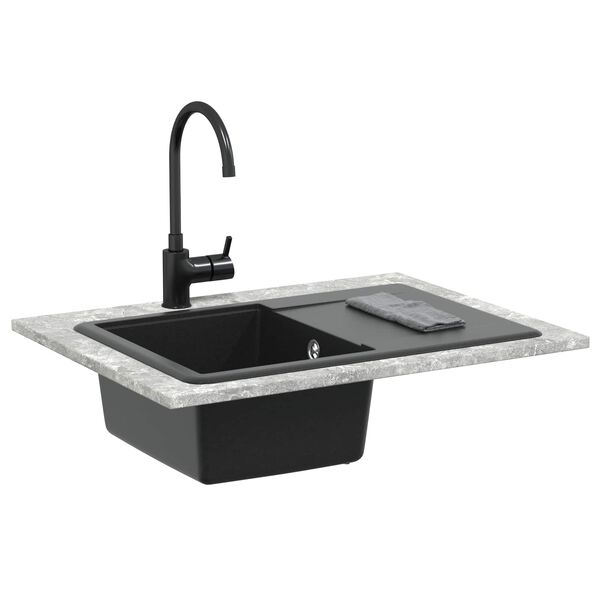 vidaXL Lavabo Negro 670 x 460 mm granito
