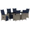 vidaXL Juego de mesa y sillas 7 uds. Gris Rat&aacute;n sint&eacute;tico