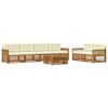 vidaXL Conjunto de sof&aacute;s de exterior 7 uds. Natural y Crema