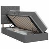 vidaXL Cama con almacenamiento y colch&oacute;n Gris oscuro 90 x 190 cm tela