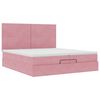 vidaXL Estructura de cama otomana colchones terciopelo rosa 200x200cm