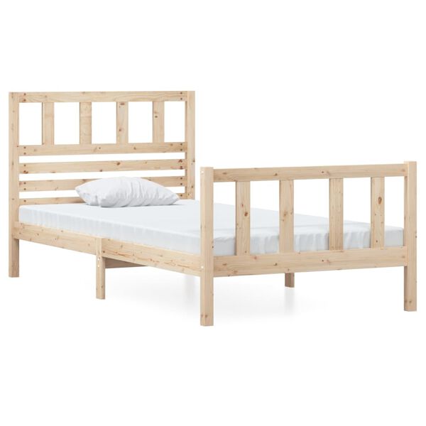 vidaXL Estructura de cama madera maciza 90x200 cm
