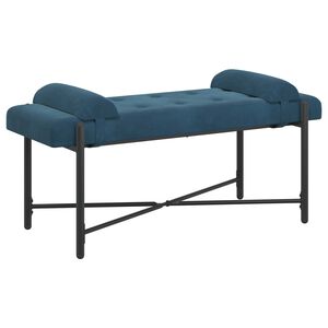 vidaXL Banco con Botones y Cojines Azul 110 x 40 x 46 cm Terciopelo