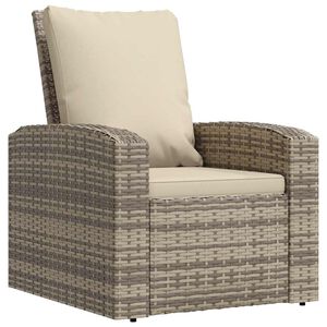 vidaXL Sill&oacute;n reclinable jard&iacute;n y cojines rat&aacute;n sint&eacute;tico marr&oacute;n claro