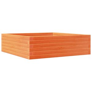 vidaXL Jardinera de madera maciza pino marr&oacute;n cera 80x80x23 cm