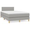 vidaXL Cama box spring con colch&oacute;n y LED tela gris claro 120x190 cm