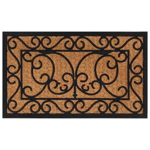 vidaXL Felpudo rectangular de goma y fibra de coco 45x75 cm