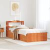 vidaXL Estructura cama con cabecero madera pino marr&oacute;n cera 90x200 cm