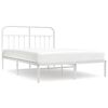 vidaXL Estructura cama sin colch&oacute;n con cabecero metal blanco 140x200cm