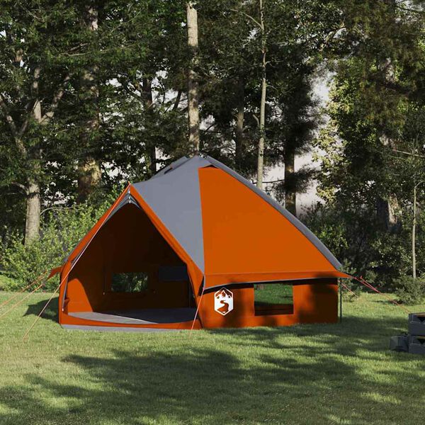 vidaXL Tienda tipi con techo Gris y naranja 490 x 410 x 210 cm