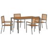 vidaXL Conjunto de Comedor de Jard&iacute;n 5 uds. Gris y marr&oacute;n