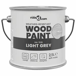 vidaXL Pintura para madera Gris 2,5 L Impresi&oacute;n en pared