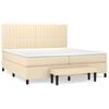 vidaXL Cama box spring con colch&oacute;n tela color crema 200x200 cm