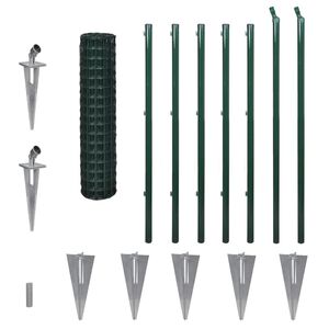 vidaXL Set de euro valla acero verde 10x1,2 m