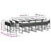 vidaXL Set comedor jard&iacute;n y cojines 13 pzas rat&aacute;n sint&eacute;tico gris claro
