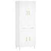 vidaXL Aparador alto madera contrachapada blanco 69,5x34x180 cm