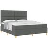 vidaXL Cama tipo Box Spring con colch&oacute;n Gris oscuro 180 x 200 cm tela