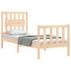 vidaXL Estructura de cama individual con cabecero madera maciza