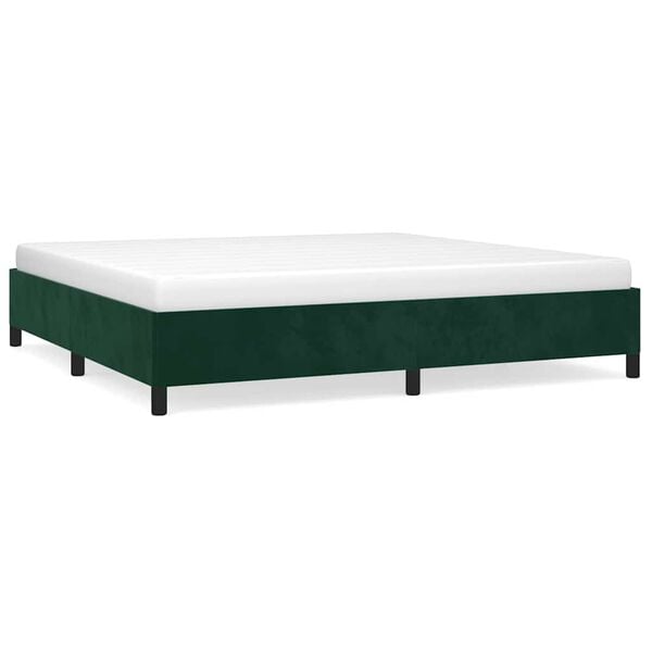 vidaXL Estructura cama sin colch&oacute;n terciopelo verde oscuro 200x200 cm