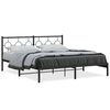 vidaXL Estructura cama sin colch&oacute;n con cabecero metal negro 180x200 cm
