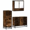 vidaXL Set de muebles ba&ntilde;o 3 pzas madera contrachapada roble ahumado