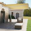 vidaXL Toldo de pie retr&aacute;ctil manual amarillo y blanco 500x350 cm
