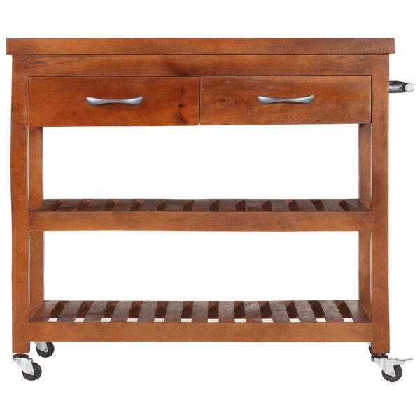 vidaXL Carrito de cocina de madera maciza de acacia 100x48x89 cm