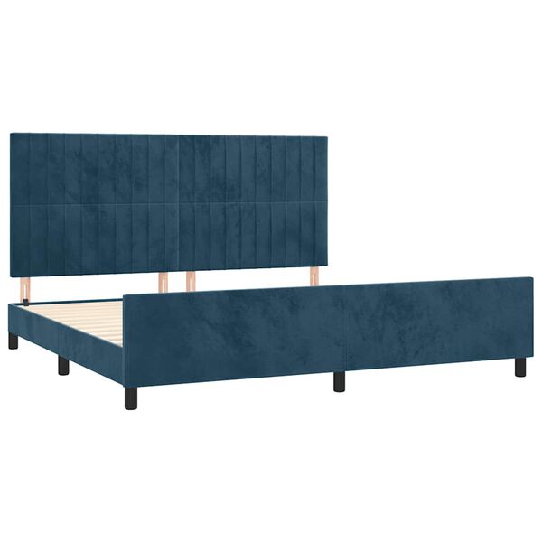 vidaXL Estructura cama sin colch&oacute;n terciopelo azul oscuro 200x200 cm