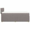 vidaXL Cama box spring con colch&oacute;n tela gris taupe 80x200 cm