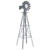 vidaXL Molino de viento Gris 84 x 68 x 245 cm Hierro
