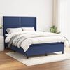 vidaXL Cama box spring con colch&oacute;n tela azul 140x190 cm