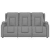 vidaXL Sill&oacute;n reclinable masaje 3 plazas con portavasos cuero PE gris