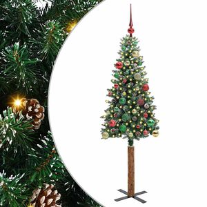 vidaXL &Aacute;rbol de Navidad Delgado con 150 LED con soporte Verde 150 cm