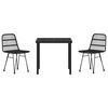 vidaXL Conjunto de Comedor de Jard&iacute;n 3 pcs Negro