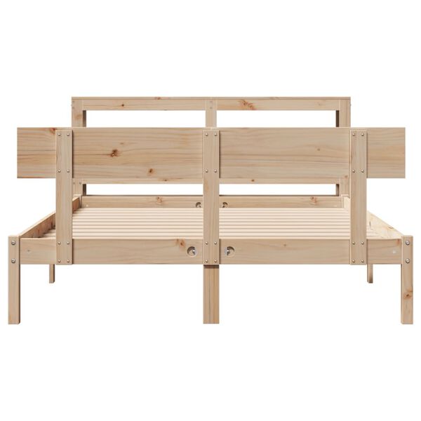 vidaXL Estructura de cama sin colch&oacute;n madera maciza de pino 140x190 cm