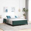 vidaXL Cama tipo Box Spring con colch&oacute;n Verde oscuro 140 x 190 cm tela