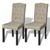 vidaXL Sillas de comedor 2 unidades de tela camel