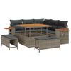vidaXL Conjunto de sof&aacute;s de jard&iacute;n 9 pcs Gris rat&aacute;n sint&eacute;tico