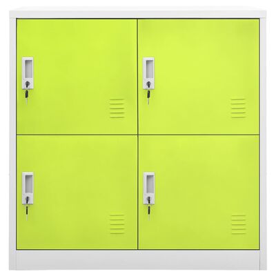 vidaXL Armario taquilla de acero gris claro y verde 90x45x92,5 cm
