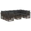 vidaXL Conjunto de sof&aacute;s de jard&iacute;n 10 uds. Gris rat&aacute;n sint&eacute;tico