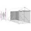 vidaXL Perrera de exterior con toldo acero galvanizado plata 2x6x2,5 m