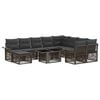 vidaXL Conjunto de sof&aacute;s de jard&iacute;n 11 uds. Gris y Gris Oscuro