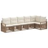 vidaXL Conjunto de sof&aacute;s de jard&iacute;n 6 uds. Beige rat&aacute;n sint&eacute;tico