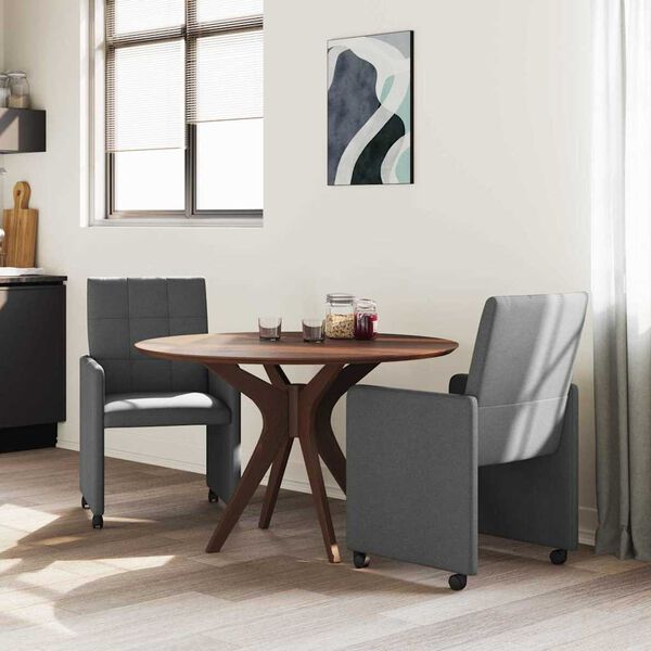 vidaXL Sillas de Comedor con Ruedas 2 pcs Gris oscuro 58 x 65 x 94 cm