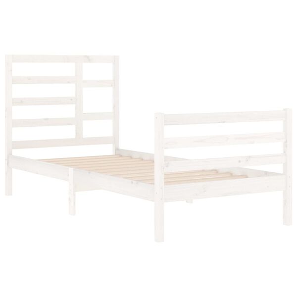 vidaXL Estructura de cama sin colchón madera maciza blanco 90x200 cm