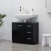 vidaXL Armario para lavabo madera contrachapada negro 63x30x54 cm
