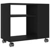 vidaXL Mesa auxiliar de madera contrachapada negro 70x35x60,5 cm