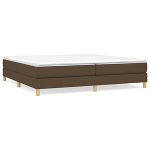 vidaXL Estructura de cama con somier tela marr&oacute;n oscuro 200x200 cm